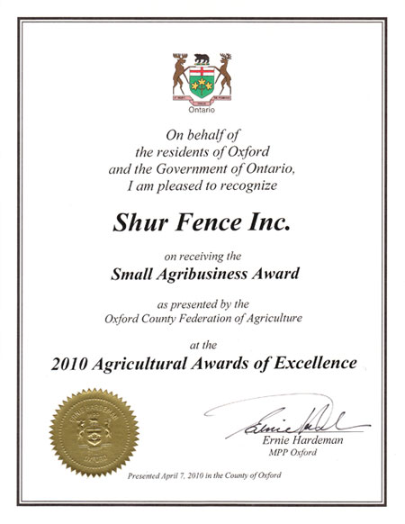Agricultural Award of Excellence